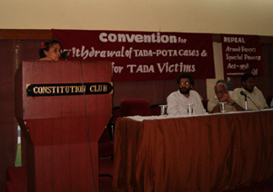 Arundhati Roy speaking at the Convention
